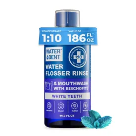 oncentrated Irrigant | Mouthwash for Water flosser Teeth WHITENING | Add to Water Flossers| Fruit Flavor | When dilluted 16.9 fl.oz = 186 fl.oz | Peroxide Free. Made in USA