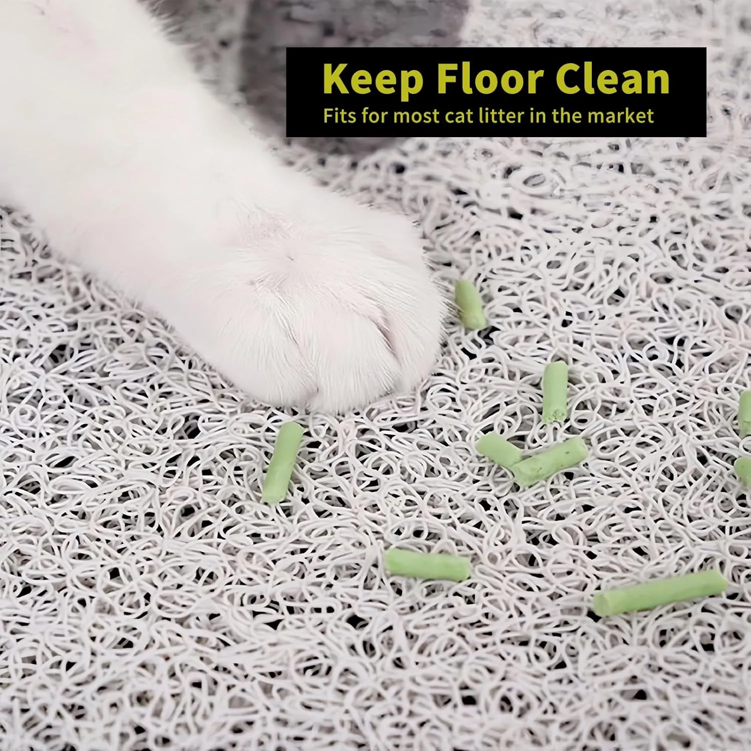 Pink Cat Litter Mat,24x16 Inch - Easy Clean, Anti Slip Trapping Mat for Cat Litter Box & Kitty Litter, Washable, Cute Small Rug for Litter Catching, Indoor Cat Accessories, Black and Pink