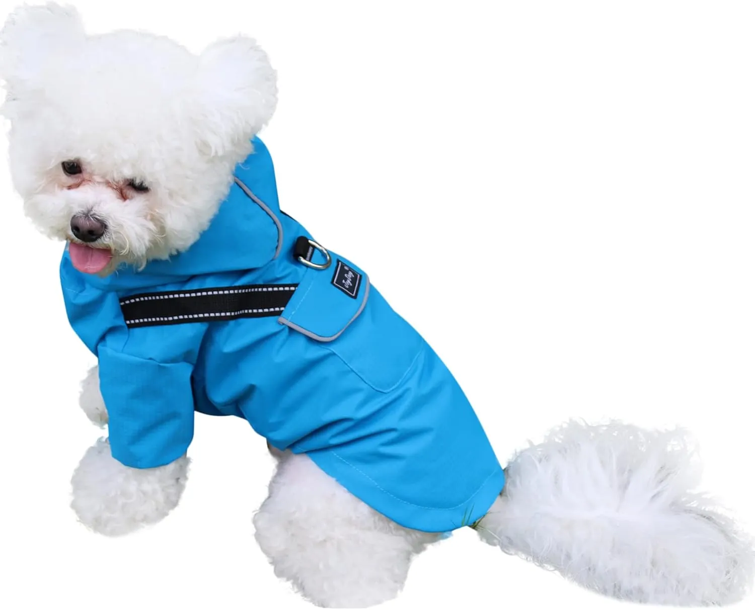 Premium Dog Raincoat with Hood for Extra Small Dogs,Outdoor Sports Waterproof Dog Rain Jacket,Puppy Raincoat with Pockets,Blue XS