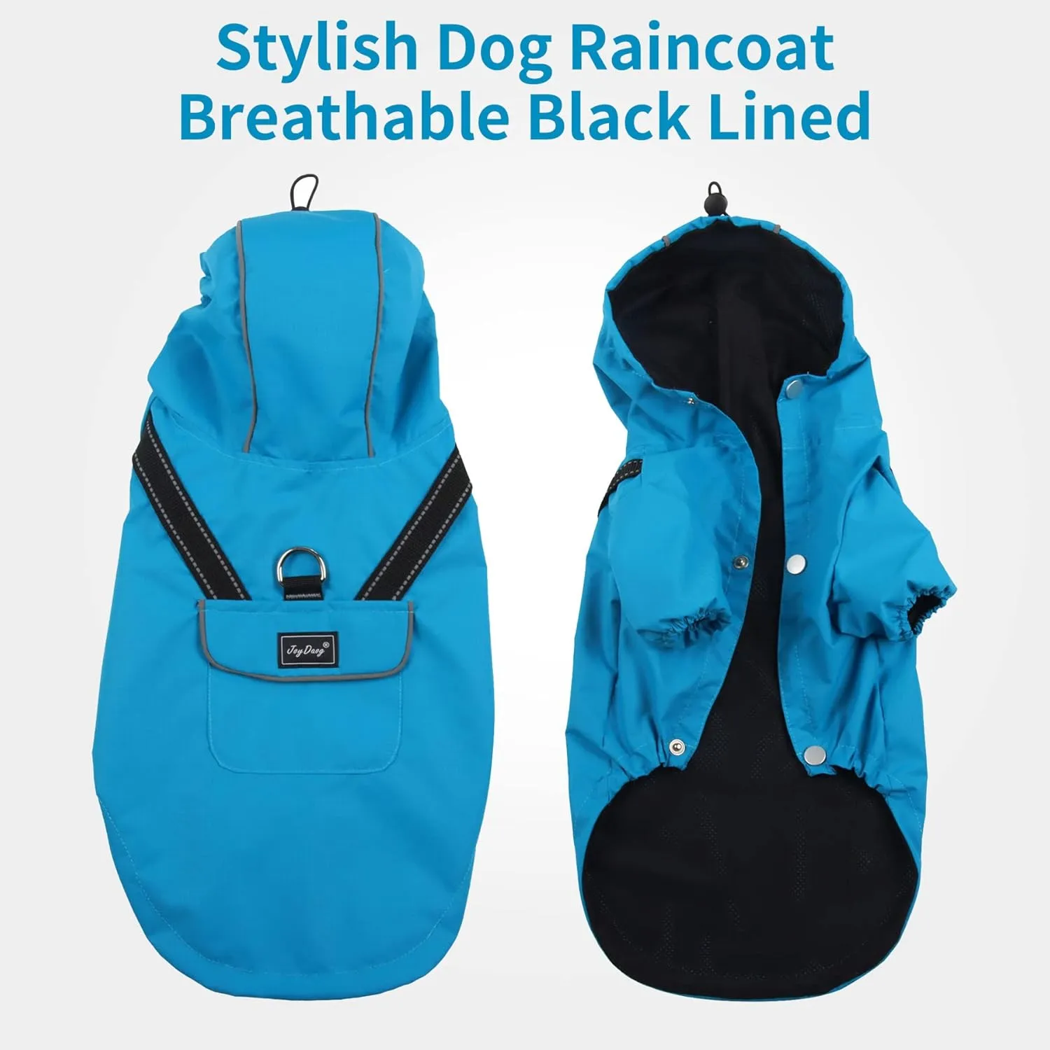 Premium Dog Raincoat with Hood for Extra Small Dogs,Outdoor Sports Waterproof Dog Rain Jacket,Puppy Raincoat with Pockets,Blue XS