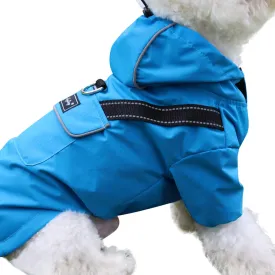 Premium Dog Raincoat with Hood for Extra Small Dogs,Outdoor Sports Waterproof Dog Rain Jacket,Puppy Raincoat with Pockets,Blue XS