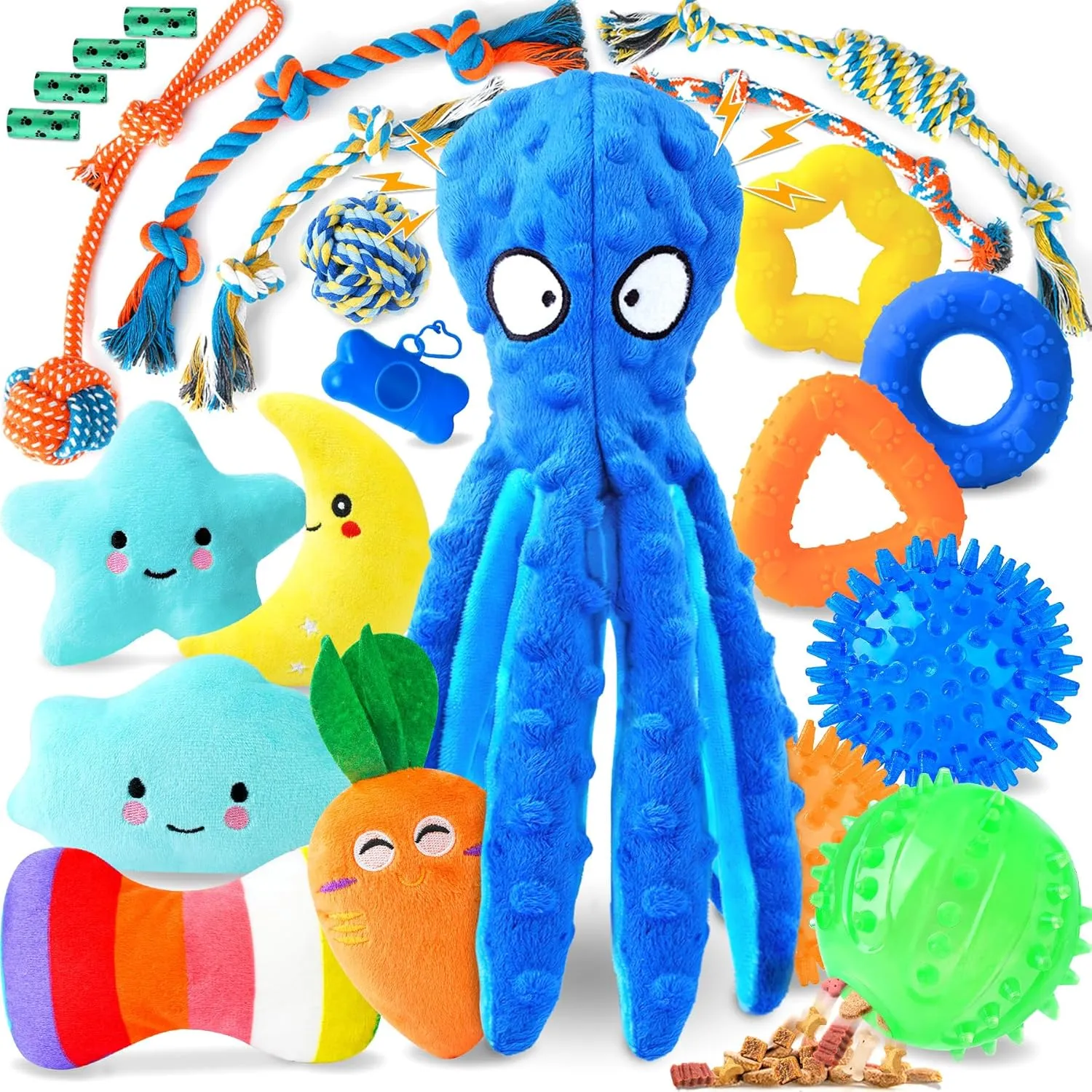 Puppy Toys 23 Pack, Interactive Dog Toys for Puppy Teething, Puppy Chew Toys with Squeaky Plush Toys, Rope Toys and Dog Treat Balls for Small Dogs