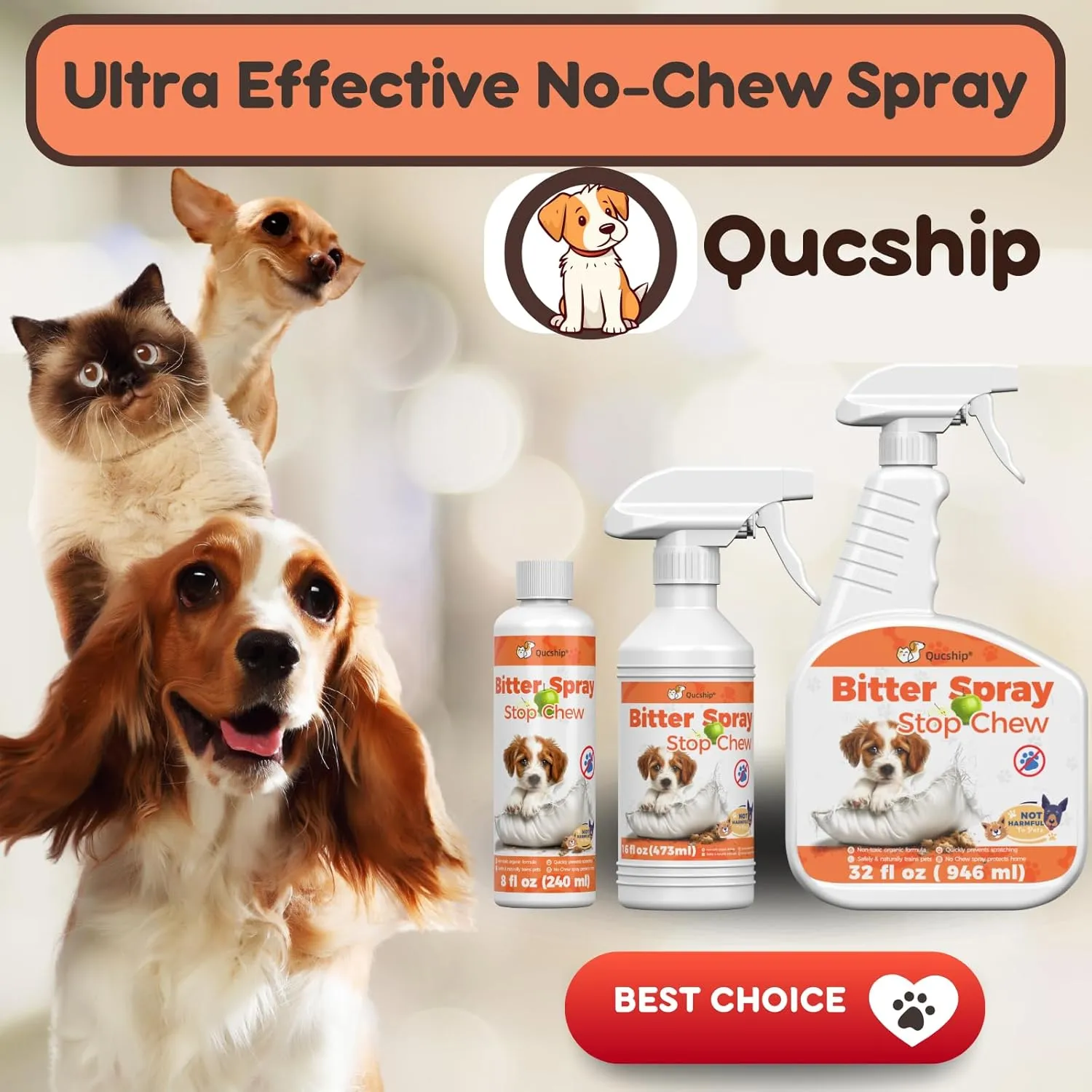 Qucship Strong Chew Deterrent Professional 16oz