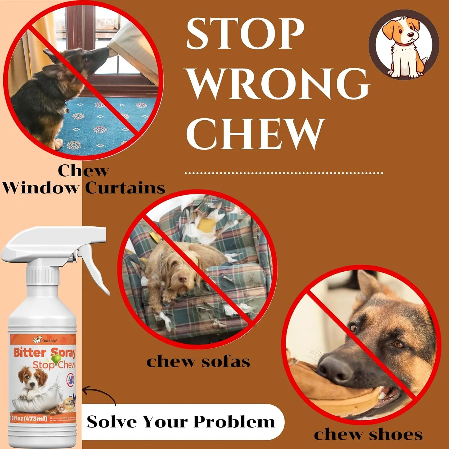 Qucship Strong Chew Deterrent Professional 16oz