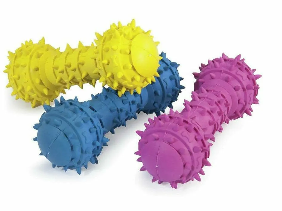 Rubber Toy With Squeaker - Bone With Nubby  Surface - Cm14