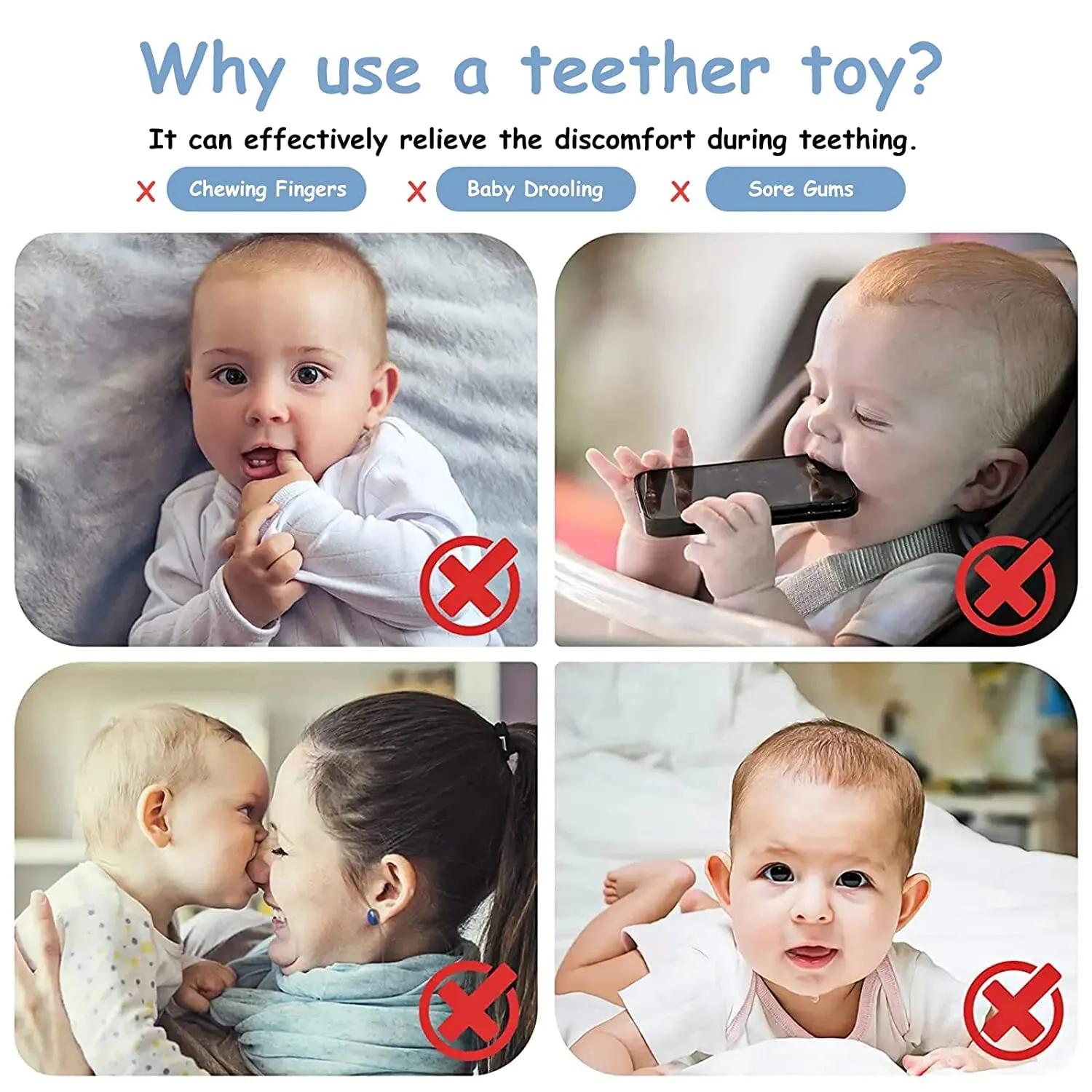 Silicone Teether Toys for Babies 3-6,12,18 Months,Infants TV Remote Control Shape Chew Toys for Sensory Exploration and Teething Relief,BPA Free,Freezable