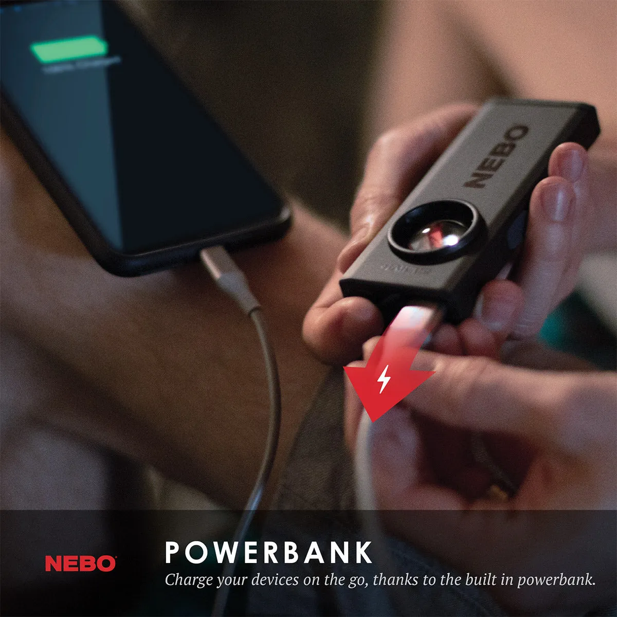 Slim  Rechargeable Flashlight/Worklight/Laser Pointer/Powerbank