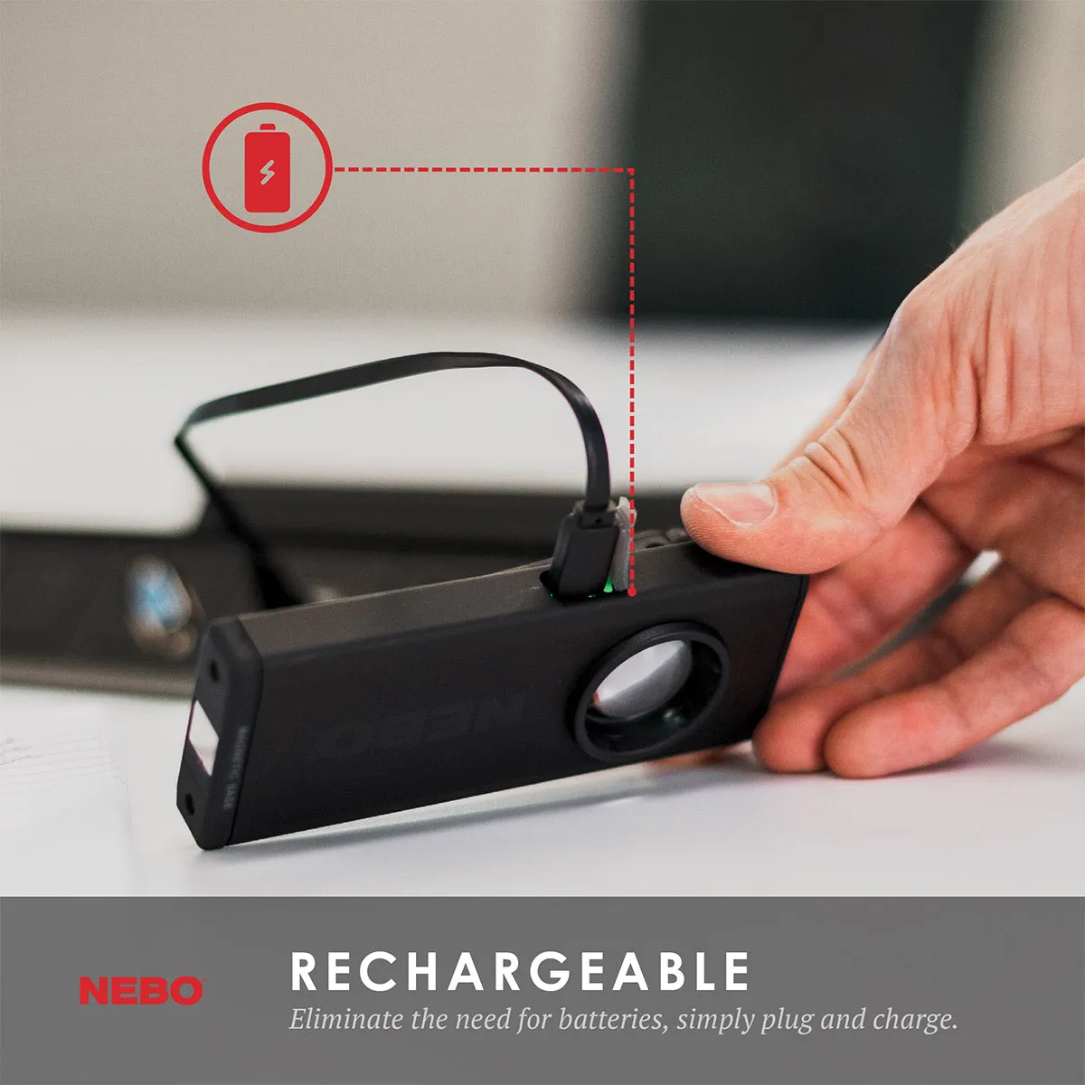 Slim  Rechargeable Flashlight/Worklight/Laser Pointer/Powerbank