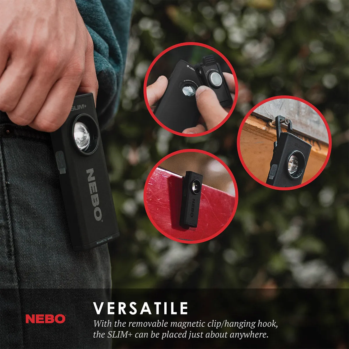 Slim  Rechargeable Flashlight/Worklight/Laser Pointer/Powerbank