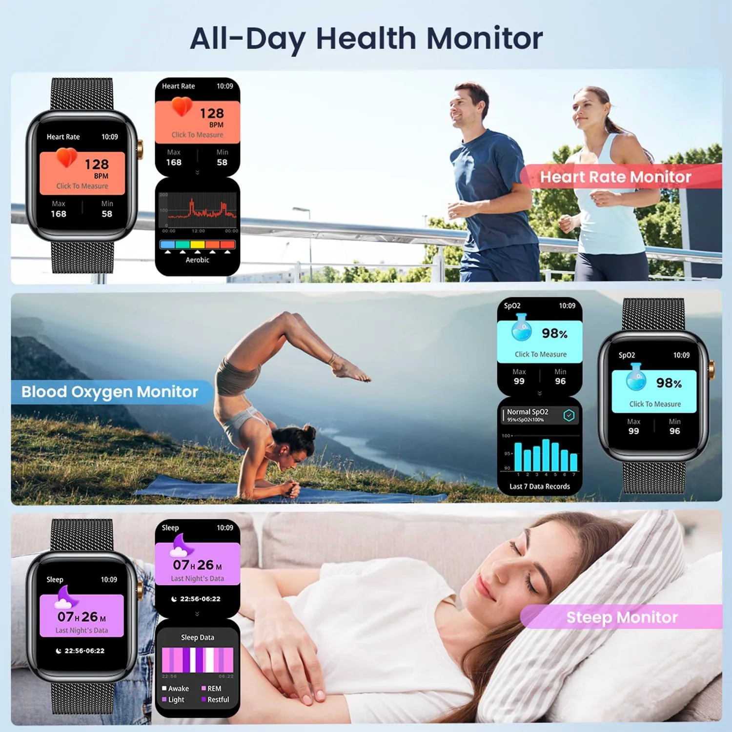 Smartwatch for Women Android Fitness Tracker: Black Smart Watch Answer/Make Bluetooth Call Digital Watch Compatible Android ios phone IP67 Waterproof 123 Sport Mode Wrist Pedometer Heart Rate Monitor