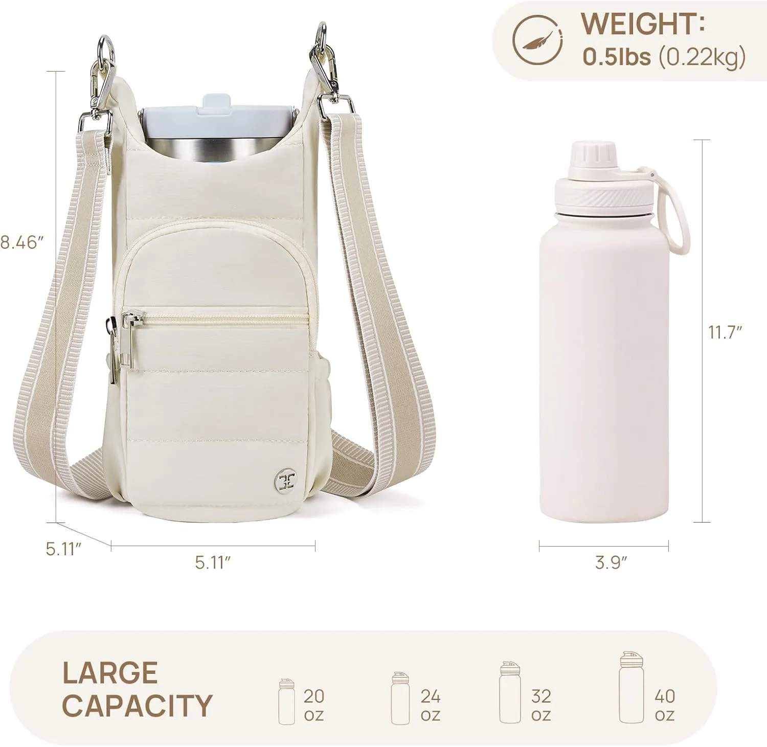 Telena Water Bottle Holder with Strap Crossbody Bags for Women for Walking, Hiking, Cycling