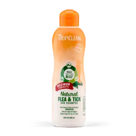 Tropiclean Natural Flea & Tick Shampoo - Maximum Strength for Dogs 20oz