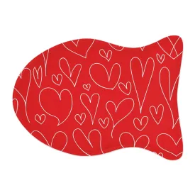 Valentines Hearts Red Pet Feeding Mat Fish Shape Dog/Cat Food Placemat