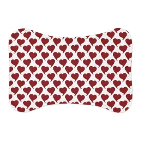 Vday Red Hearts Bone Shape Pet Feeding Mat Dog Food Mat Cat Food Mat