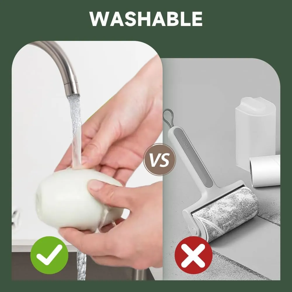 Washable Lint Roller, 2025 New Portable & Reusable Lint Roller, Reusable Washable Lint Roller, Travel Lint Roller Mini Lint Roller for Lint Hair, Clothes (Green)